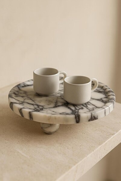 Modestmar Violet Marble Tray - Decorative Violet Ball Foot Tray