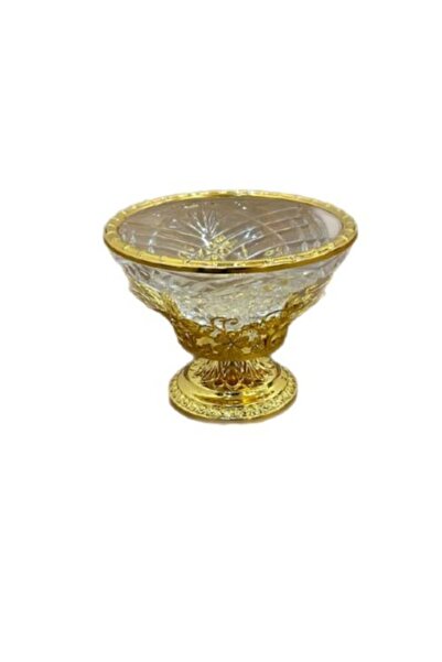 Generic Glass Date Bowl with Gold Rim and Royal Engravings