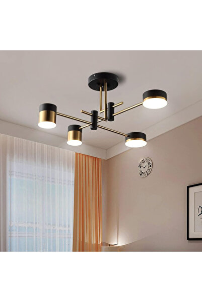 Alista Home Candelabru LED Palius 48W Negru, 4 Brațe