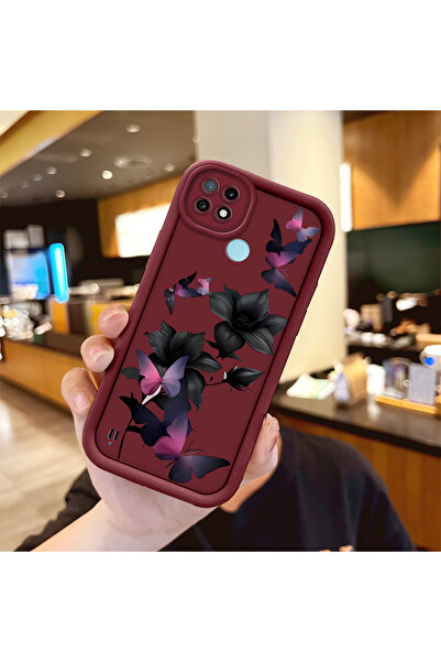 Hontinga حافظة ملونة بسيطة من مادة السيليكون المتوافقة مع Realme C21 مضادة لل...