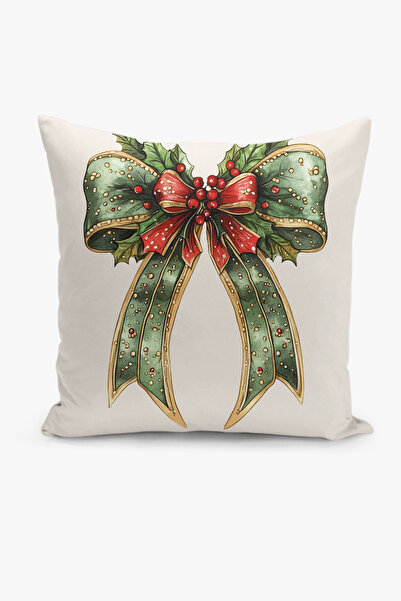 Filamente Double-Sided Digital Print Throw Pillow Cover New Year / Ribbon Pattern / Christmas Pattern