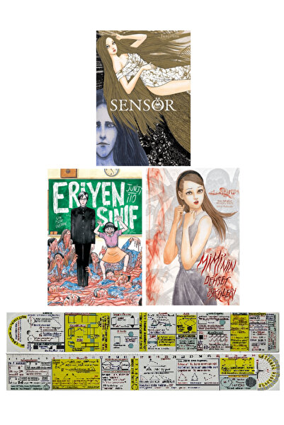 Kayıp Kıta Yayınları Junji İto 3'lü Manga Seti - Sensör - Eriyen Sınıf - Mimi...