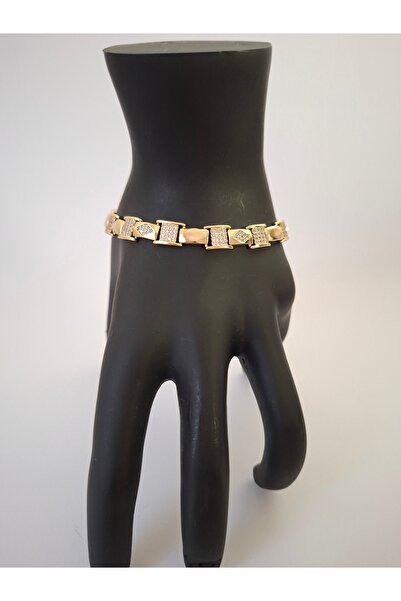 LOREN DESIGN سوار XUPING VIP - سوار ذهبي اللون مرصع بأحجار الزركون من تصميم ا...