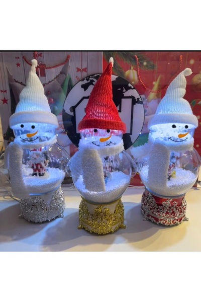 Huugga Işıklı Kardan Adamlı Kar Yağdıran Süs Fanus