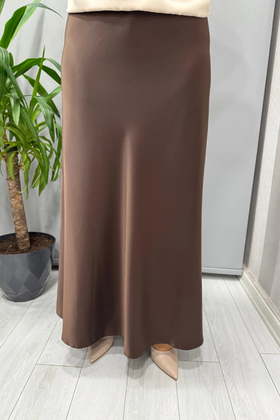 Sentez Fusta Luna din satin maro 5457