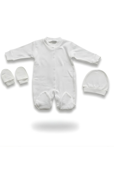 mini&sweet Baby Romper Set of 3 Hat, Gloves and Romper Cotton