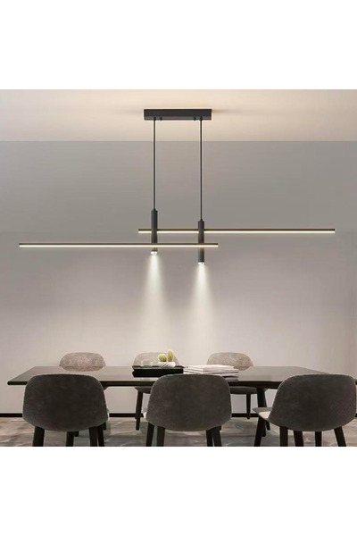 Alista Home Lustra LED suspendata RINA 24 W, Liniara, lumina Rece/Calda/Neutra, Negru, Inaltime Reglabila