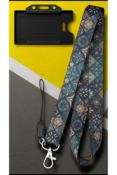 chic crazze نمط ذو طابع عرقي مطبوع حزام للرقبة وحبل للرقبة وحامل لبطاقة الاسم