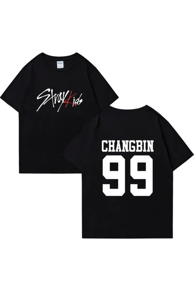 barsdepo Tricou imprimat STRAYKIDS CHANGBIN, Tricou oversize unisex pentru co...