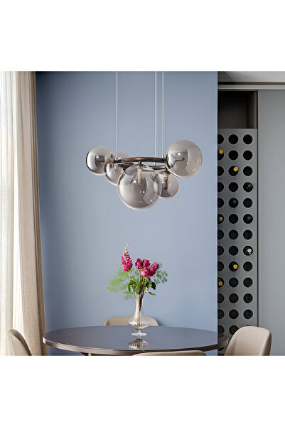 Alista Home Candelabru rotund ORBITA Zodiaco, 5 x G9, Metal, Argintiu, Înălțime reglabilă