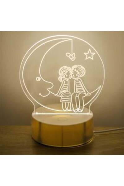 Silver Star 3D Night Light Boy Girl with USB