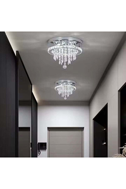 Alista Home Alberico Round LED Chandelier, 17 W, Cold/Neutral/Warm Light, Crystal, Glossy Chrome