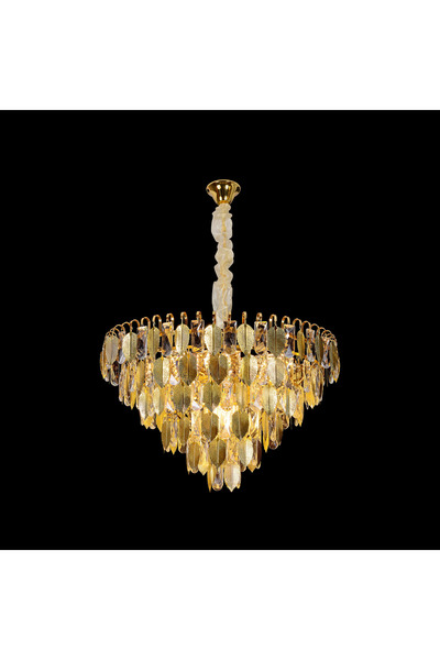 Alista Home Crystal Chandelier VENARIA, 8 x E14, 49 cm Diameter, Glossy Gold, Adjustable Height