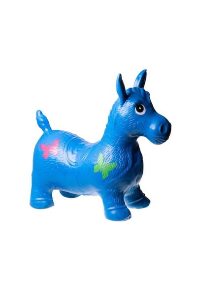 OEM Inflatable rubber jumping horse Blue