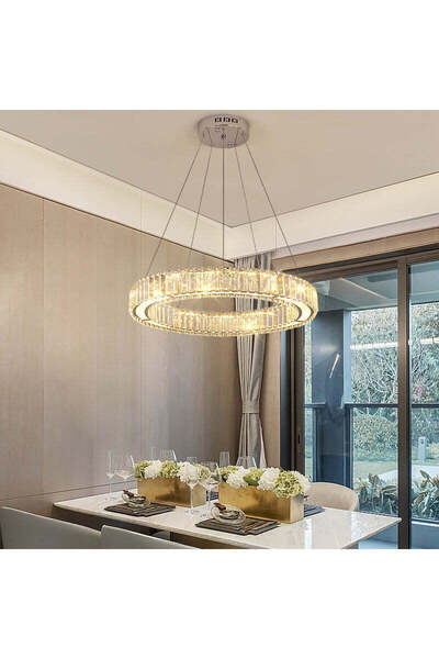 Alista Home LED Chandelier LLC 130/1 CH, Crystal & Metal, 31W, 1 Ring, Dimmab...