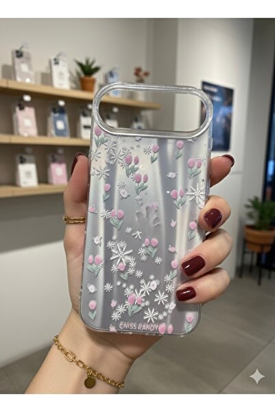 OVADA iPhone 17 AIR Uyumlu Kamera Koruma Çıkıntılı Işıltılı Baskılı Premium S...