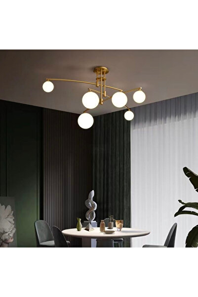 Alista Home Πολυέλαιος PENTHOUSE με στρογγυλό θόλο, 6 x G9, Χρυσός, Μέταλλο