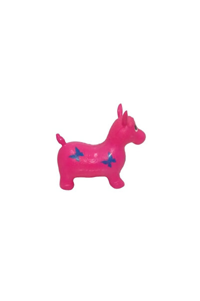 Royal Inflatable Jumper Horse for Home Activities, made of rubber, Pink with Butterflies