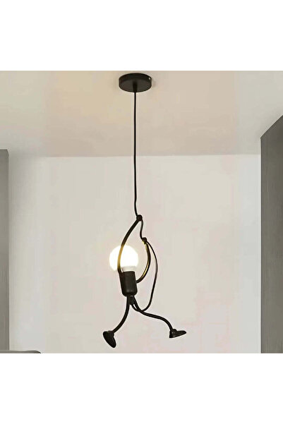 Alista Home Candelabru suspendat modern FUNTASIA, design figurină, 1 x E27, înălțime reglabilă, negru