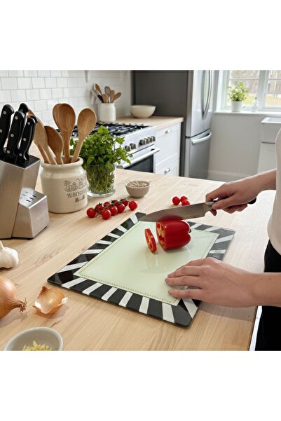 Buğra Home Tempered Glass Cutting Board Scratch Resistant & Heat Resistant & ...