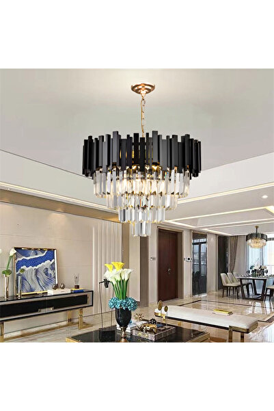 Alista Home Crystal Chandelier BLOIS Eleganza 8 x E14, Diameter 49 cm, Black,...