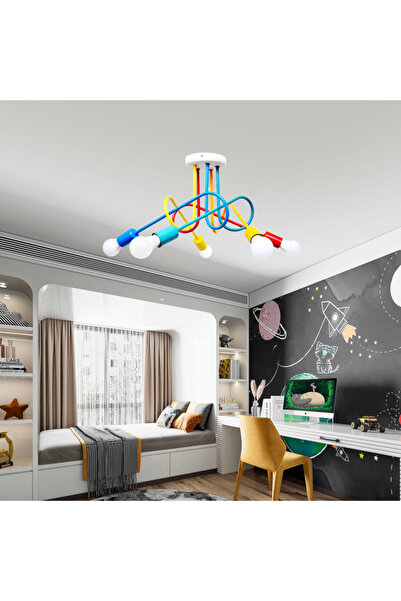 Alista Home Candelabru minimalist Angiolo cu brațe, ondulat, 5 x E27, multicolor