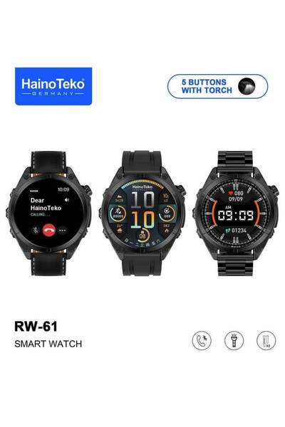 HAINOTEKO ساعة هاينو تيكو الذكية RW-61، شاشة AMOLED دائرية، مصباح يدوي مدمج (...