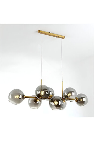 Alista Home Candelabru cu abajur rotund, MODEST Grand, 8 x E27, auriu, metal