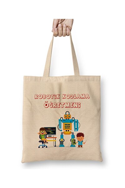 Toyaso Geantă de pânză albă pentru profesor de codificare robotică Geantă de ...