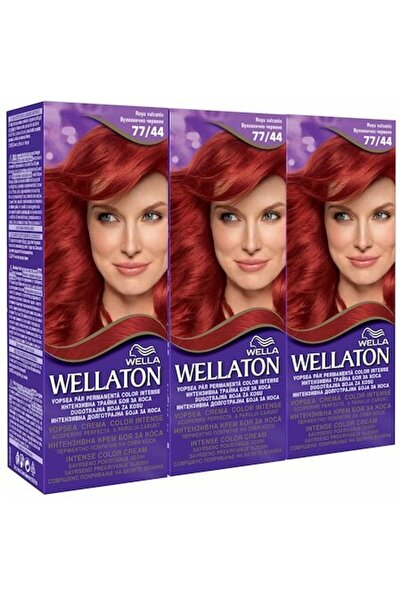 Wella Set 3x Wellaton 77/44, Roșu Vulcanic