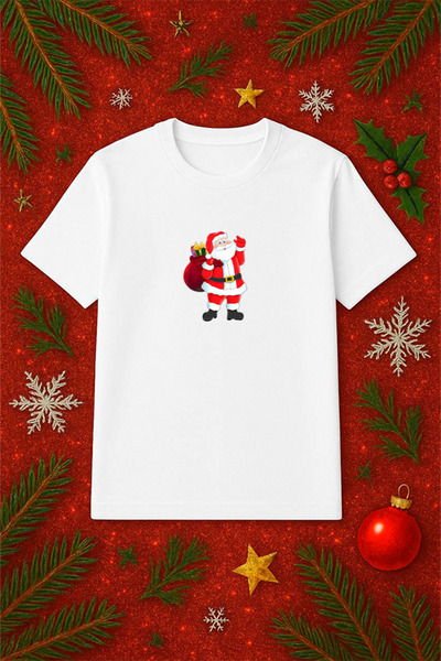 SVART WEAR Μπλουζάκι με θέμα την Πρωτοχρονιά oversized Χριστουγεννιάτικο μπλο...