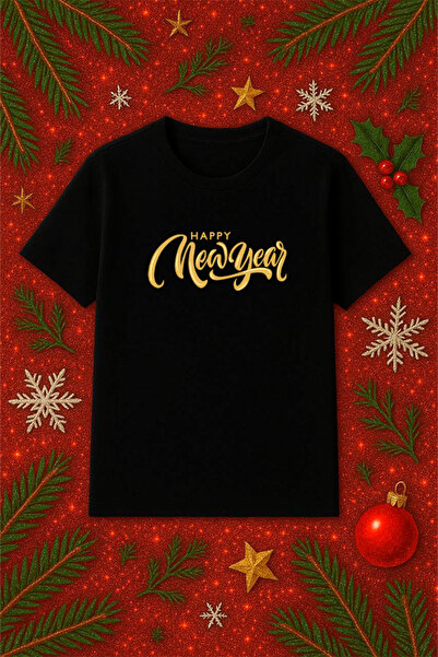 SVART WEAR Μπλουζάκι με θέμα την Πρωτοχρονιά oversized Χριστουγεννιάτικο μπλο...