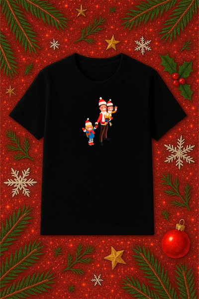 SVART WEAR Μπλουζάκι με θέμα την Πρωτοχρονιά oversized Χριστουγεννιάτικο μπλο...