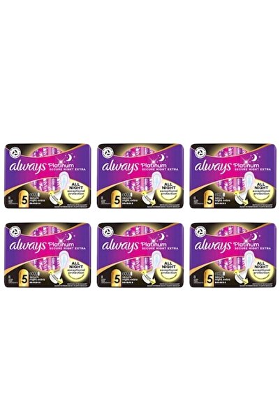 Always Set 6 x absorbante 8 buc Platinum Ultra Night - absorbție extra eficientă, confort, efect de lungă durată