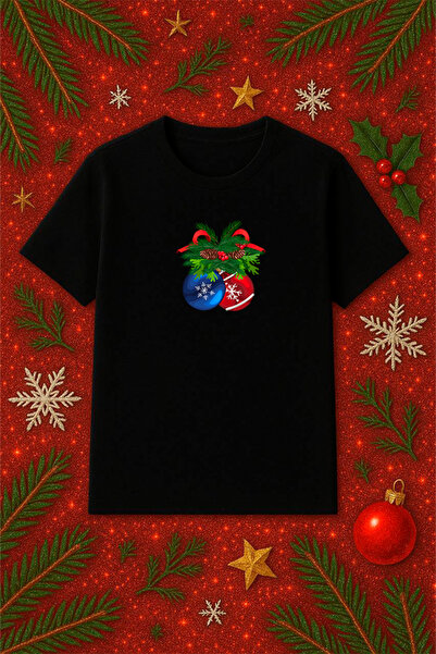 SVART WEAR Μπλουζάκι με θέμα την Πρωτοχρονιά oversized Χριστουγεννιάτικο μπλο...