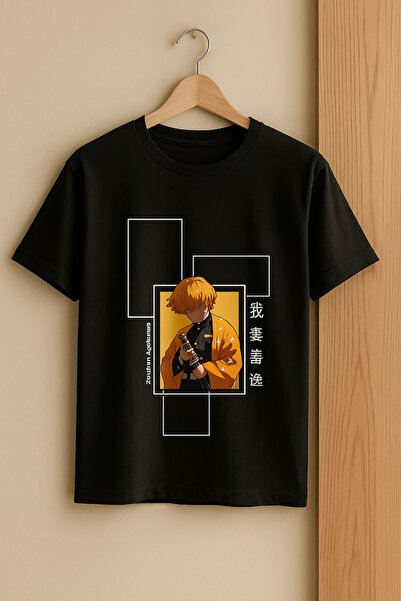 barsdepo Zenitsu Agatsuma Printed T-Shirt, Oversized Unisex T-Shirt Kid / Adu...