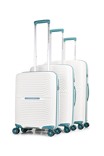 United Colors of Benetton Kırılmaz 3'lü Valiz Seti – Ultra Hafif Polipropilen...