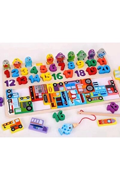 Montessori Wooden logarithmic game, 4 educational activities in 1