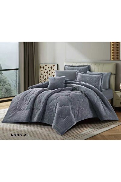 SNOOZYL Lara double bedspread made of velvet and soft fur with a modern design, 230x250
