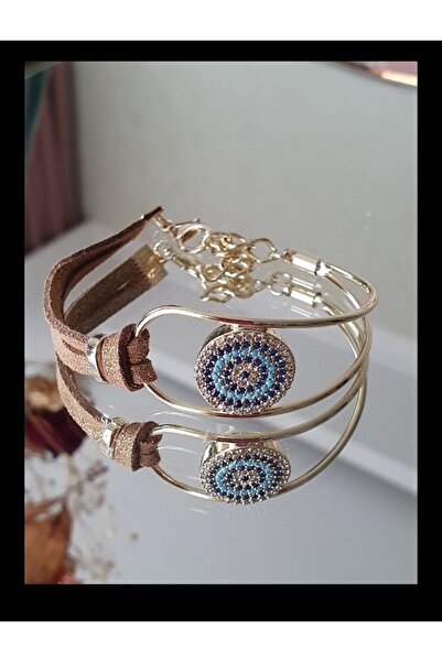shop سوار جلدي مع قلادة العين الزرقاء