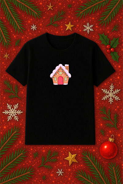 SVART WEAR تي شيرت قصة فضفاضة بطابع السنة الجديدة تي شيرت عيد الميلاد