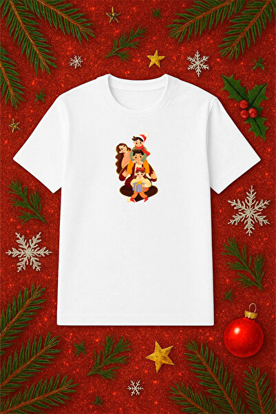 SVART WEAR Μπλουζάκι με θέμα την Πρωτοχρονιά oversized Χριστουγεννιάτικο μπλο...