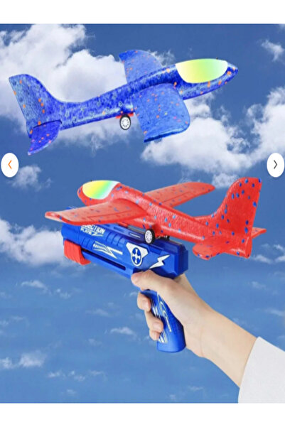 E-Deniz Ticaret Oyuncak Köpük Uçak Tabancalı Uçak Tak Tetiğe Bas Oyuncak Uçak