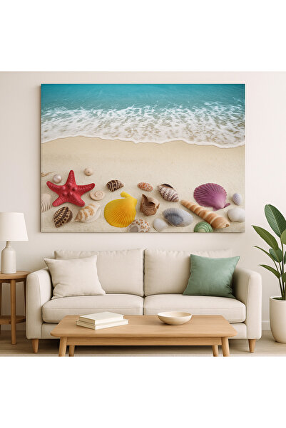 BESTTABLO TABLO ÇERÇEVESİZ DENİZ KABUĞU POLYESTER UV BASKI GÖRSELİ ÇITASIZ VE...