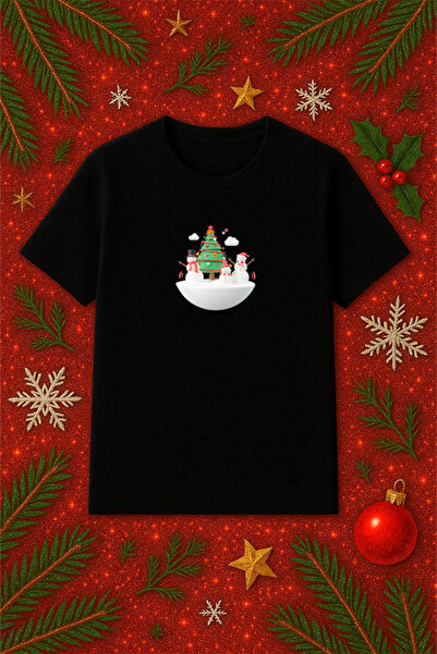 SVART WEAR Tricou tematic de Anul Nou supradimensionat tricou Crăciun Crăciun