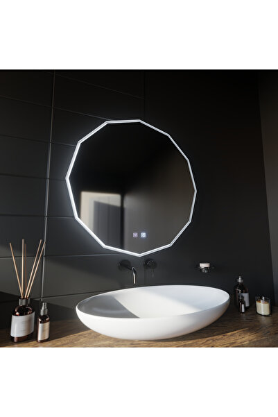 Alista Home Oglindă rotundă cu LED, 80 cm, VIVO Touch, sistem de dezaburire, ...