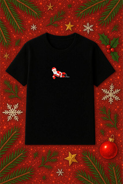 SVART WEAR Μπλουζάκι με θέμα την Πρωτοχρονιά oversized Χριστουγεννιάτικο μπλο...