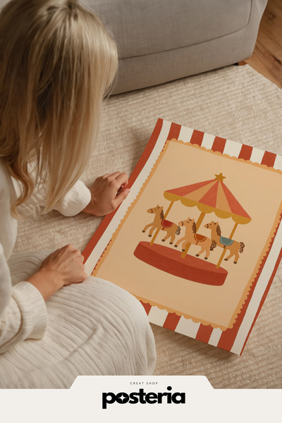 Posteria Vintage Çocuk Odası Dekoru, Bohem İskandinav Çocuk Odası Posteri, Ço...