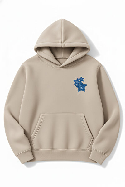 Altair Tr قصة فضفاضة سويت شيرت ستار مطبوع بغطاء رأس للجنسين