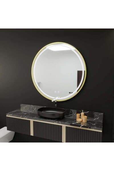 Alista Home Oglinda LED Rotunda, 60 cm, Glanz Touch, Sistem Dezaburire, Dimabila